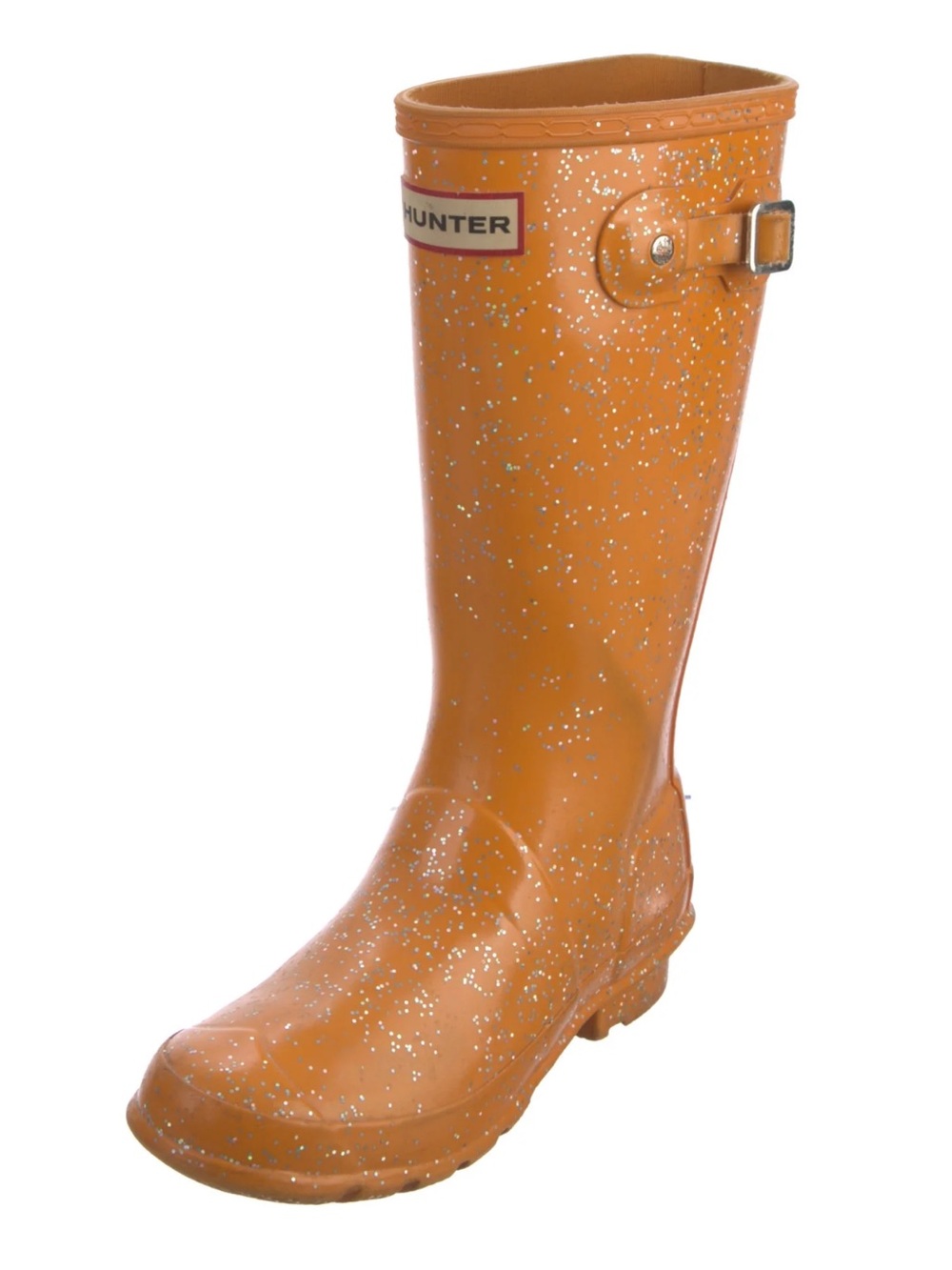 Hunter Orange Glitter Tall Rain Boot
